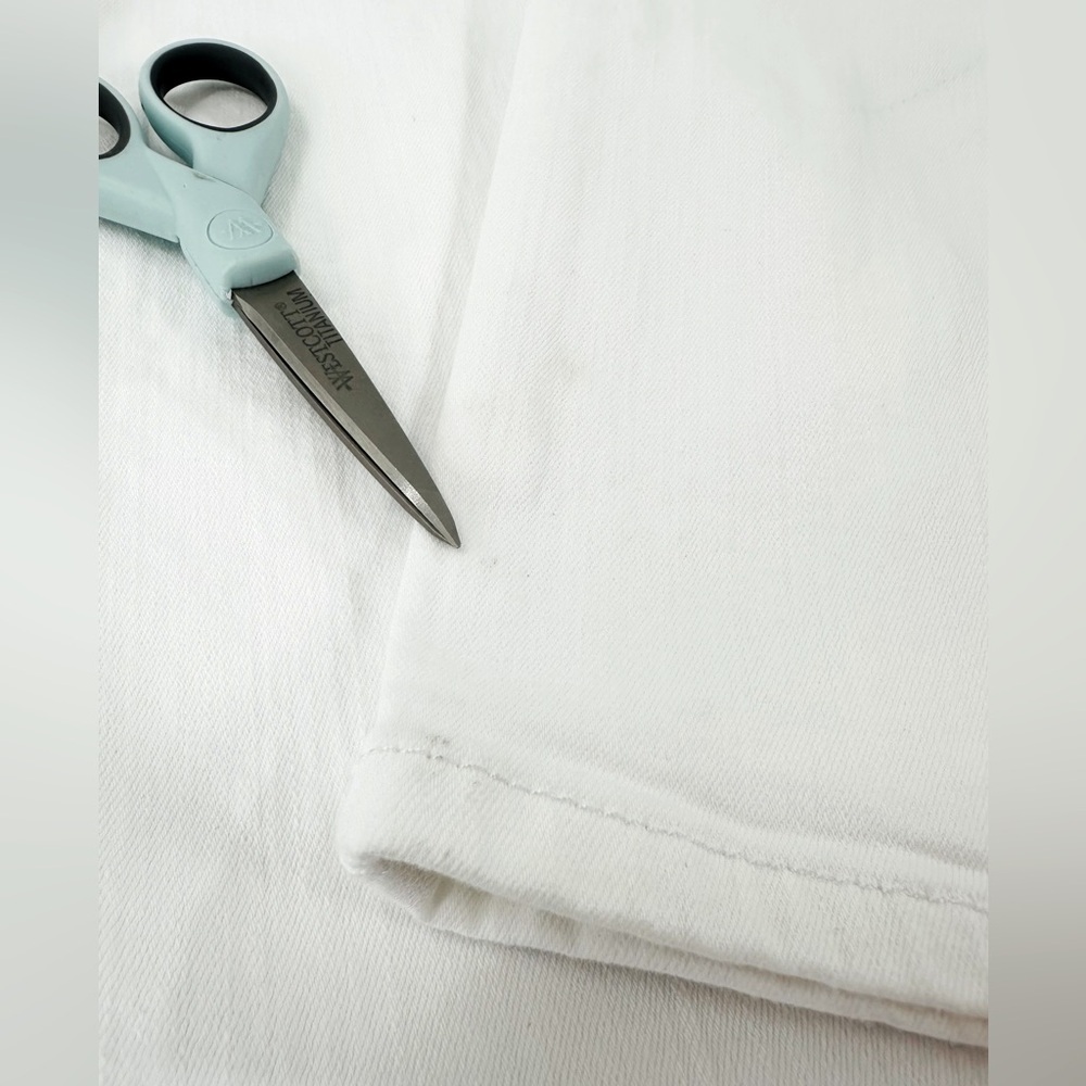 FRAME Le High Straight Blanc White Jeans Cropped Clean Minimal Resort Coastal 27 - Picture 14 of 16